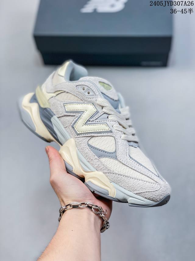 New Balance 9060 Nb9060 新百伦9060 低帮 深灰色 男女同款 防滑耐磨低邦运动休闲鞋 鞋面使用了深灰色麂皮做为主要材料，同时在开有多个