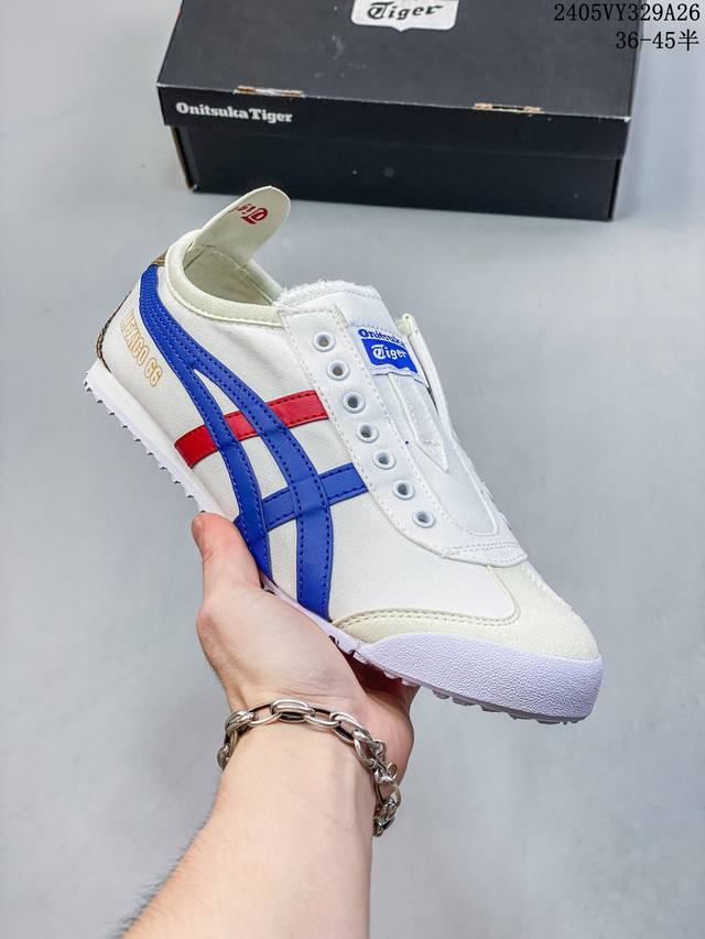 Asics 亚瑟士 Onitsuka Tiger 鬼冢虎帆布一脚蹬 配上超软鞋底，脚感无敌，穿脱方便！经典款 每年必入的单品！享受绝佳的舒适性，春夏秋季百搭单1