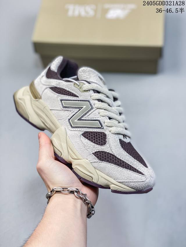 New Balance 9060 Nb9060 新百伦9060 低帮 深灰色 男女同款 防滑耐磨低邦运动休闲鞋 鞋面使用了深灰色麂皮做为主要材料，同时在开有多个