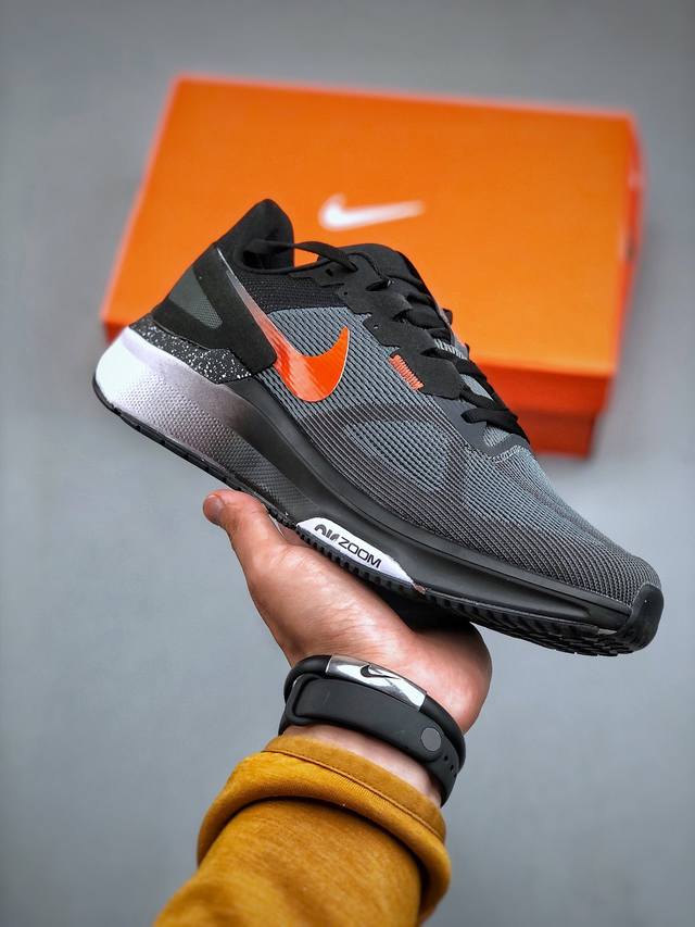 E 耐克nike Air Zoom Structure 25 Black Grey Orange 25代结构系列系列轻量透气休闲运动跑步鞋“黑灰橙”Fq8724