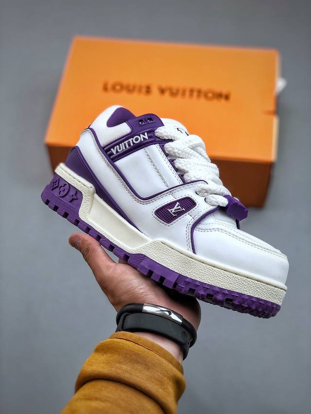 独家新品 独家半码 Virgil Abloh亲自操刀设计全新lv路易威登louis Vuitton Trainer Maxi 小胖丁低帮 尺码：35-46 半