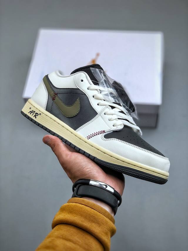 Air Jordan 1 Low Aj1 乔1黑绿 定制款 同步官方配色 市场唯一独家头层皮打造 原鞋原档案开发 原厂皮料 原档冲孔鞋头 正确满胶鞋垫 四线