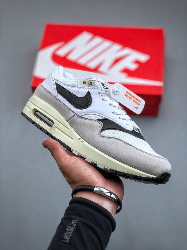 Nike Air Max 1 Iron Grey 初代系列低帮复古气垫百搭休闲运动慢跑鞋“白灰烟灰”Hj3498-007 尺码：36-47 半