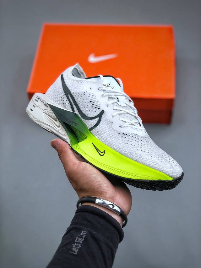 E Nike Zoomx Vaporfly Next% 3 White Pro Green 空气飞行3代系列马拉松轻量超跑竞速运动慢跑鞋“针织白深绿荧光绿渐变”