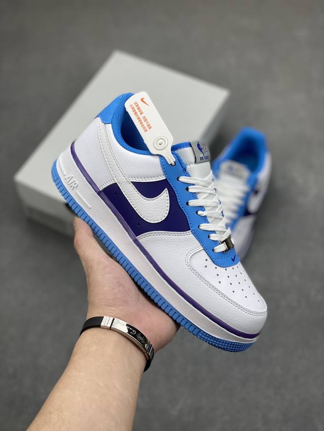 工厂套现福利特价 特价 原本地 版本 Nba X Nike Air Force 1 Low Lakers 白紫 湖人 Nba 75周年 空军一号低帮运动休闲板鞋