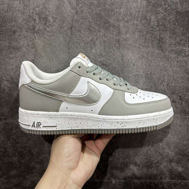 公司级 Nk Air Force 1'07 Low 灰银泼墨 空军一号低帮休闲板鞋 Mk5639-889 #定制皮料 原楦原纸板 正品nfc感应芯片 纯正版型