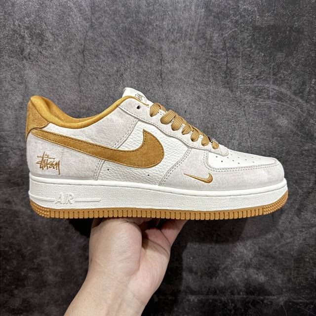 公司级 海外限量发售！公司级nike Air Force 1 '07 Low “斯图西联名--麦黄猪八”空军一号 低帮 运动鞋 休闲鞋 折边针车 工艺难度大 原