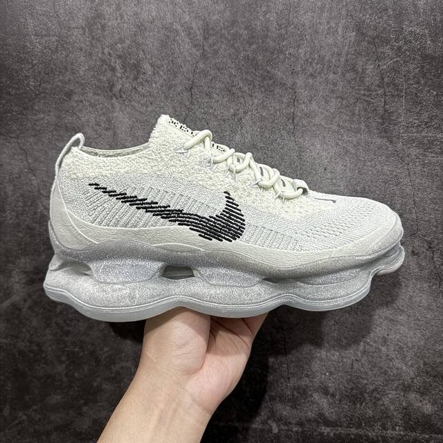 Yh版本 Nk Air Max Scorpion Flyknit 天蝎座系列2022款超级大气垫系列前卫增高低帮休闲运动慢跑鞋 灰白夜光 货号：Fq2694-0