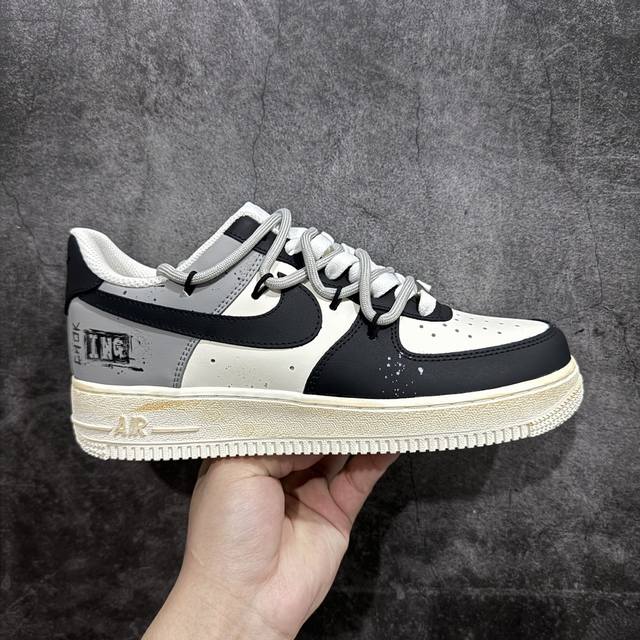 公司级 Nk Air Force 1'07 Low 官方爆款定制 二次元主题 手绘 喷绘 空军一号绑带低帮休闲板鞋 Zh0316-015 #定制皮料 原厂3D打