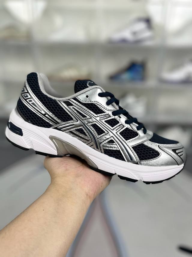 Y版纯原 Asics Gel-1130 舒适潮流 织物防滑耐磨 低帮 休闲跑步鞋 男款蓝银 此款gel-1130鞋面采用织物和合成革拼接材质，造型时尚。大底耐磨