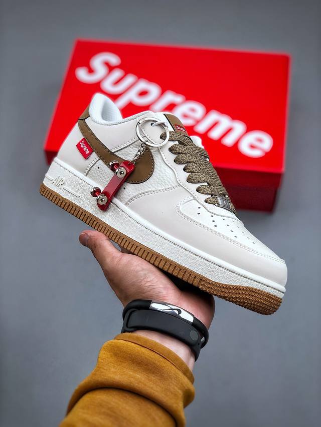 Supreme X Nk Air Force 1'07 Low 滑板系列-咖啡棕 空军一号低帮休闲板鞋 Hd1968-019 #原楦头原纸板 原装鞋盒 定制五金