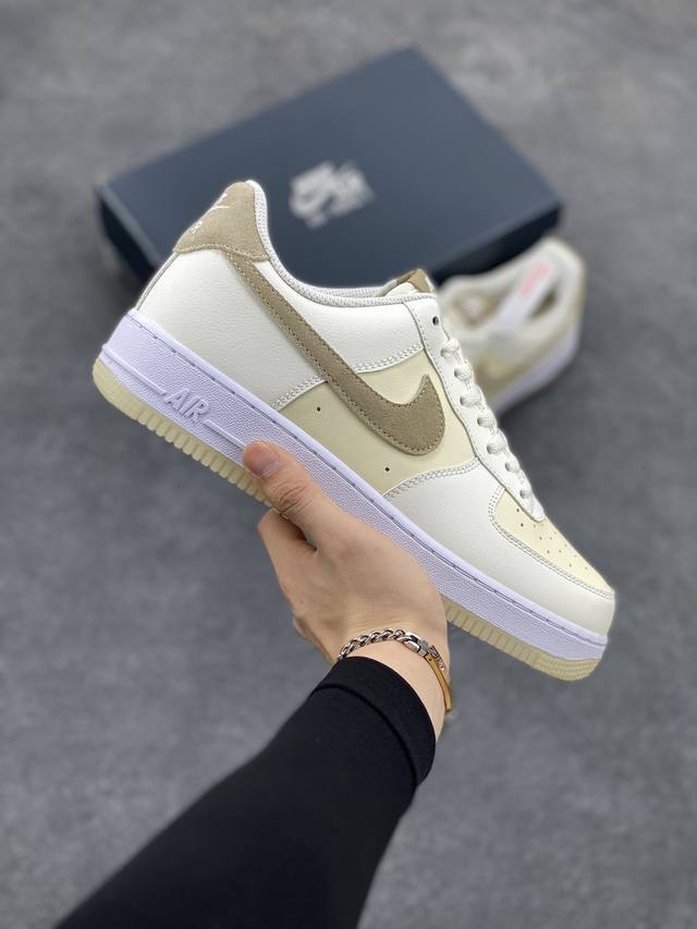 Nike Air Force 1 “奶油米黄水晶” 空军一号低帮运动休闲板鞋 官方同步 原装级别 原楦头原纸板 打造纯正空军版型#专注外贸渠道 全掌内置蜂窝气垫