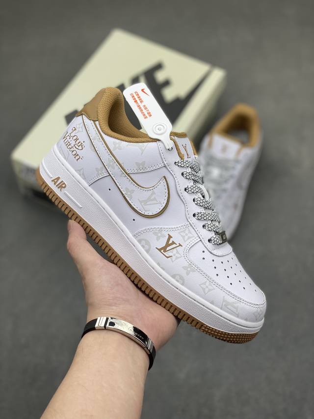 海外限量发售！公司级nike Air Force 1 '07 Low “Lv联名卡其--暗夜精灵”空军一号 低帮 运动鞋 休闲鞋 折边针车 工艺难度大 原楦头原