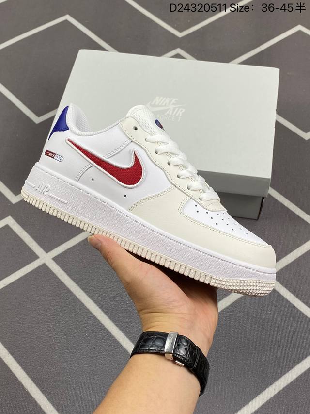 耐克nike Air Force 1 Low 空军一号低帮百搭休闲运动板鞋。柔软、弹性十足的缓震性能和出色的中底设计，横跨复古与现代的外型结合，造就出风靡全球三