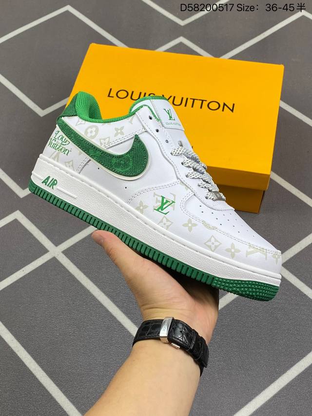 Nike Air Force 1 '07 Low “Lv联名暗夜精灵牛仔”空军一号 低帮 运动鞋 休闲鞋 折边针车 工艺难度大 原楦头原纸板 原装鞋盒 定制五金