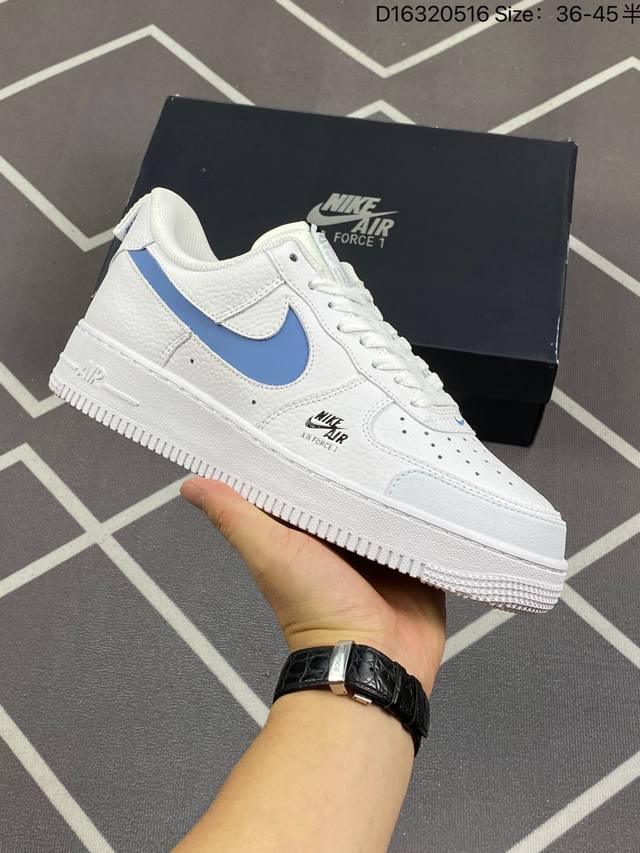 公司级 Nike Air Force 1 Mid Premium 黑白炫彩配色 空军一号低帮休闲板鞋 定制皮料 3M反光 原楦头原纸板 纯正版型 内置全掌气垫