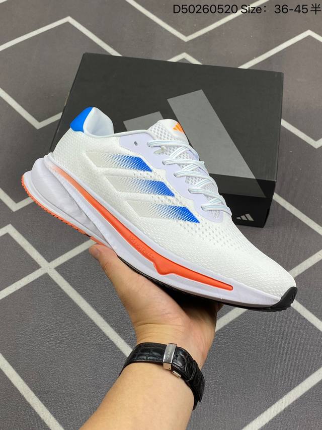 Adidas Supernova Rise M 马拉松专业赛事休闲运动跑步鞋编织网布极强透气性 鞋面底部是一圈点胶 提升包裹感 Ig5845 尺码：36-45