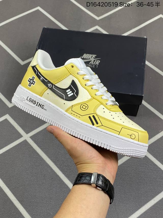 Ps5电玩主题nk Air Force 1 Low’07 柠檬黄 空军一号低帮休闲板鞋 定制皮料 原楦原纸板 纯正空军版型 内置全掌气垫 货号：Cw2288-1