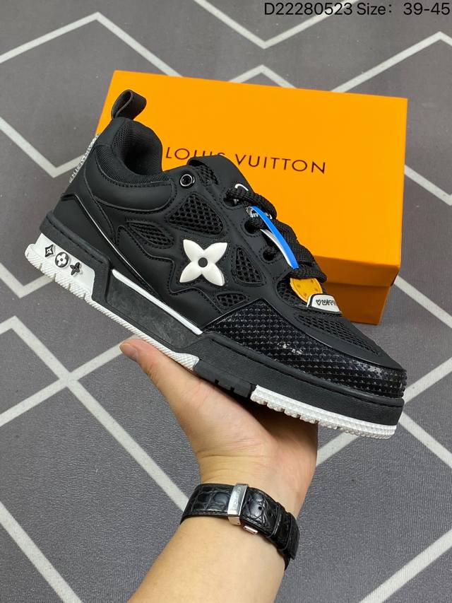 全新lv路易威登louis Vuitton Trainer Sneaker Low休闲运动文化百搭篮球板鞋 D22280523 Size：39-45