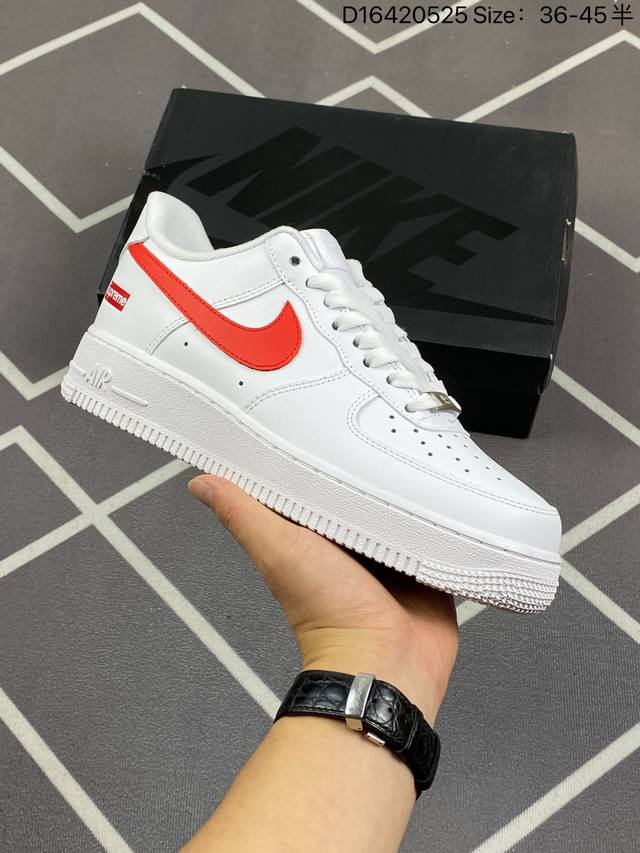 公司级air Force 1 Nike Low Superme联名 原楦头原纸板 打造纯正空军版型 专注外贸渠道 全掌内置蜂窝气垫 #原盒配件 原厂中底钢印、拉