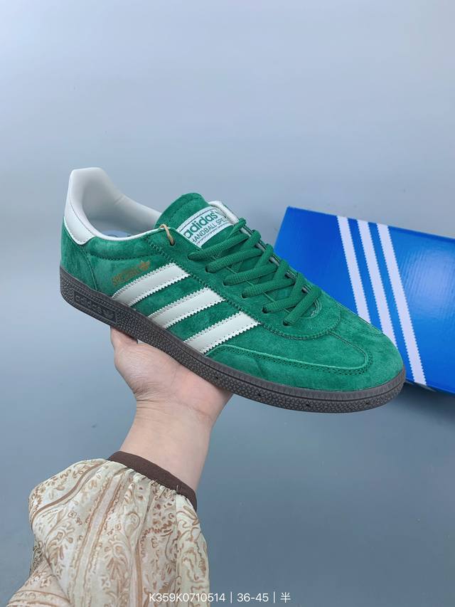 Adidas Originals Handball Spzl 阿迪达斯 低帮 舒适潮流轻便耐磨防滑低帮板鞋男女同款 1979年，阿迪达斯创造了handball