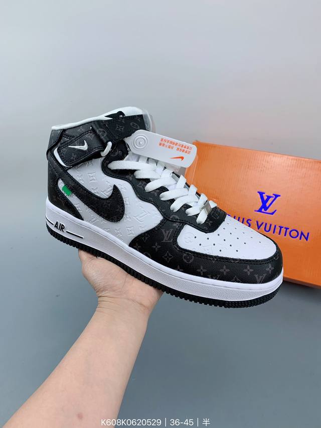 Nike Air Force 1 '07 Low Lv联名--空军一号 中帮 运动鞋 休闲鞋 折边针车 工艺难度大 原楦头原纸板 原装鞋盒 定制五金配件 内置全