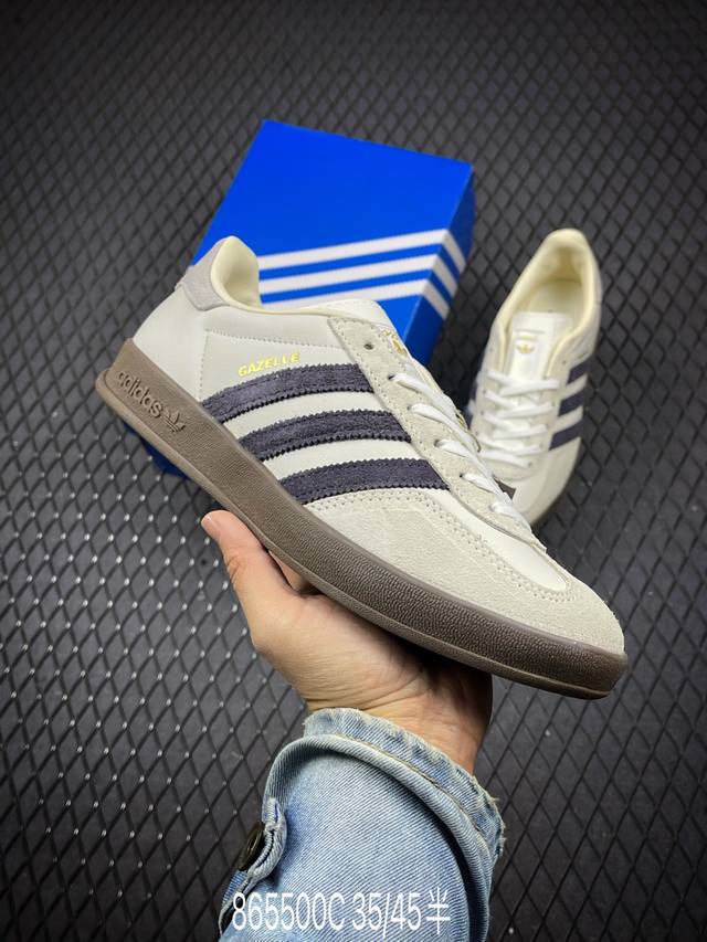 C 公司级adidas Originals Gazelle Indoor 三叶草休闲防滑耐磨低帮板鞋 鞋头出色设计 塑就出众贴合感 稳固的后跟贴合足部曲线设计