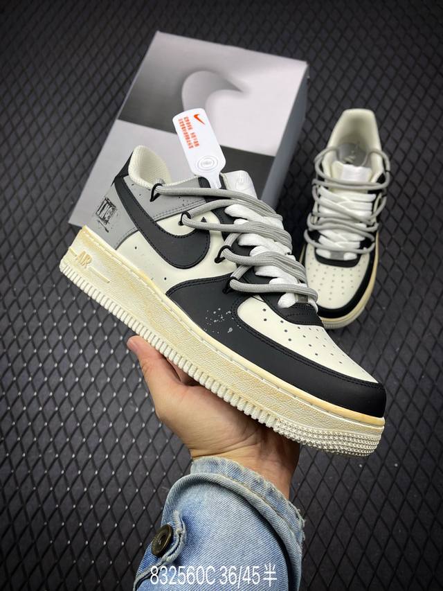 C Nk Air Force 1'07 Low 官方爆款定制 二次元主题 手绘 喷绘 空军一号绑带低帮休闲板鞋 Zh0316-015 #定制皮料 原厂3D打印