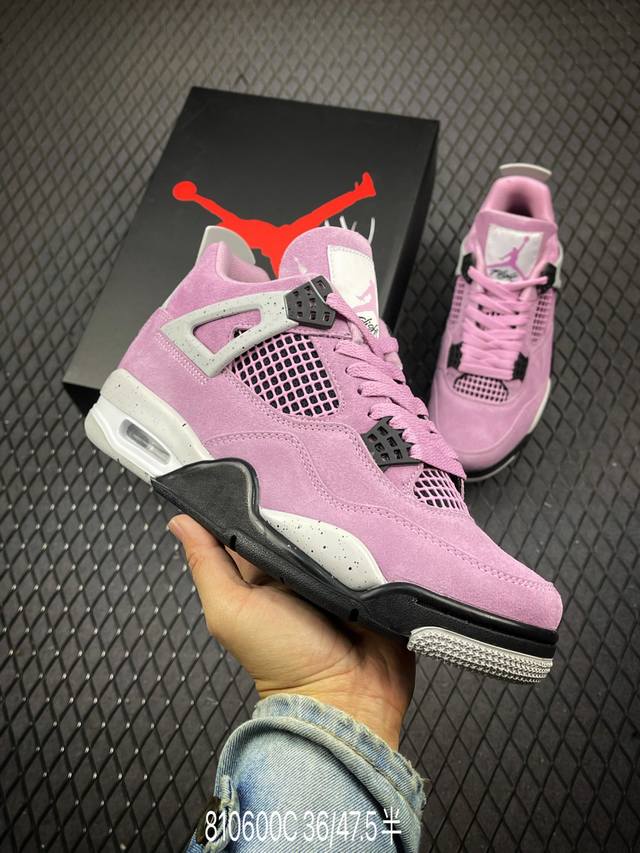 C Air Jordan 4 Orchid Aj4 乔4猛男粉 Aq9129-501 #鞋身以大面积淡粉色为主色调呈现，在鞋帮、后跟以及中底部分采用水泥灰色点缀