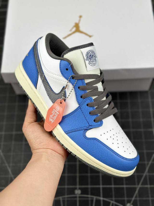 核心私 乔丹air Jordan 1 Low Aj1乔丹一代 蓝白黑脚趾 低帮经典复古文化休闲运动篮球鞋 原楦原档案数据开发 采用软质牛剖革组合头层皮鞋面材质