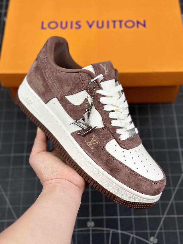 核心私 公司级nike Air Force 1 ‘07 Low “Lv联名 巧克力猪八”空军一号 低帮 运动休闲鞋 折边针车 工艺难度大 原楦头原纸板 原装鞋盒