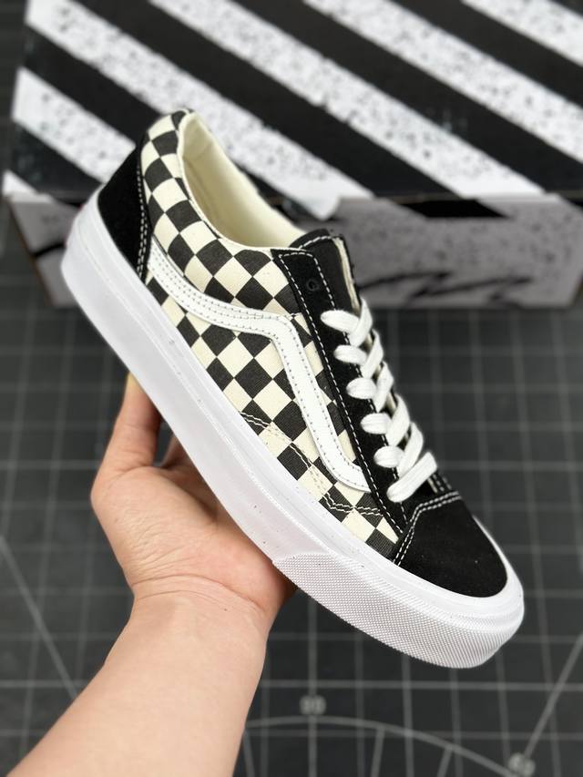 核心私 万斯vans Style 36 Lx舒适百搭防滑耐磨低帮 板鞋 男女同款 黑白棋盘格子 工艺：硫化1:1 重量1:1、真标、原钢印、材质标、鞋型标、合格