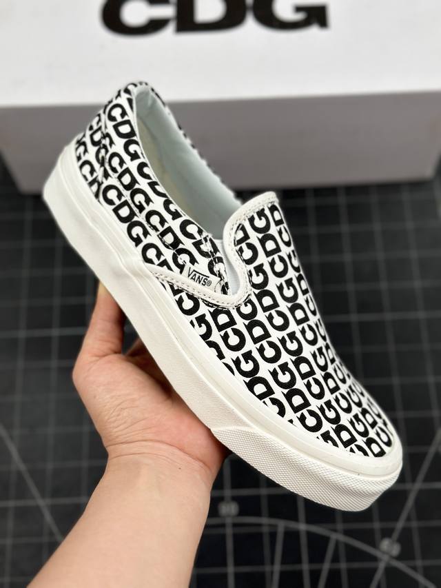 核心私 Comme Des Garcons X Vans Authentic Cdg Logo Classic Slip-On Og 川久保玲万斯联名限定 满印