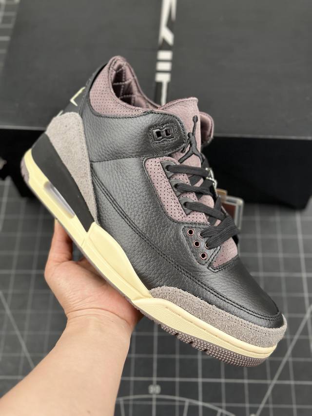 核心私 A Ma Maniere X Air Jordan 3 Retro Black Aj3 乔3联名款 复古文化休闲运动鞋 #售后原盒损坏扣￥30，全鞋面将