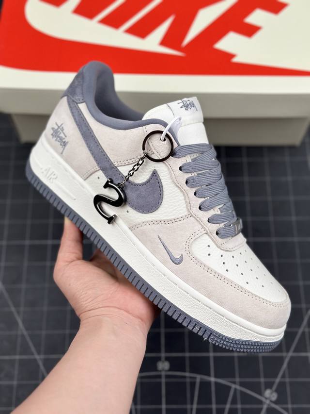 核心私 Nk Air Force 1'07 Low 斯图西联名-米银灰猪八 空军一号低帮休闲板鞋 #原楦头原纸板 原装鞋盒 定制五金配件 内置全掌气垫 原厂鞋底