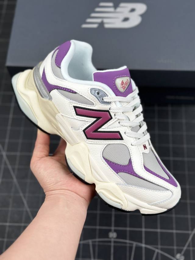 核心私 复古爱好者看过来！全新配色！全新nb新百伦new Balance 9060”Magenta“系列复古百搭老爹风小象蹄休闲运动跑步鞋“奶白深紫品红” 男女