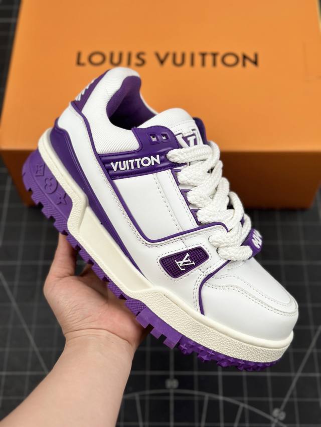 核心私 全新lv路易威登louis Vuitton Trainer Sneaker Low休闲运动文化百搭篮球板鞋 2024春夏时装秀揭秘 Lv Trainer