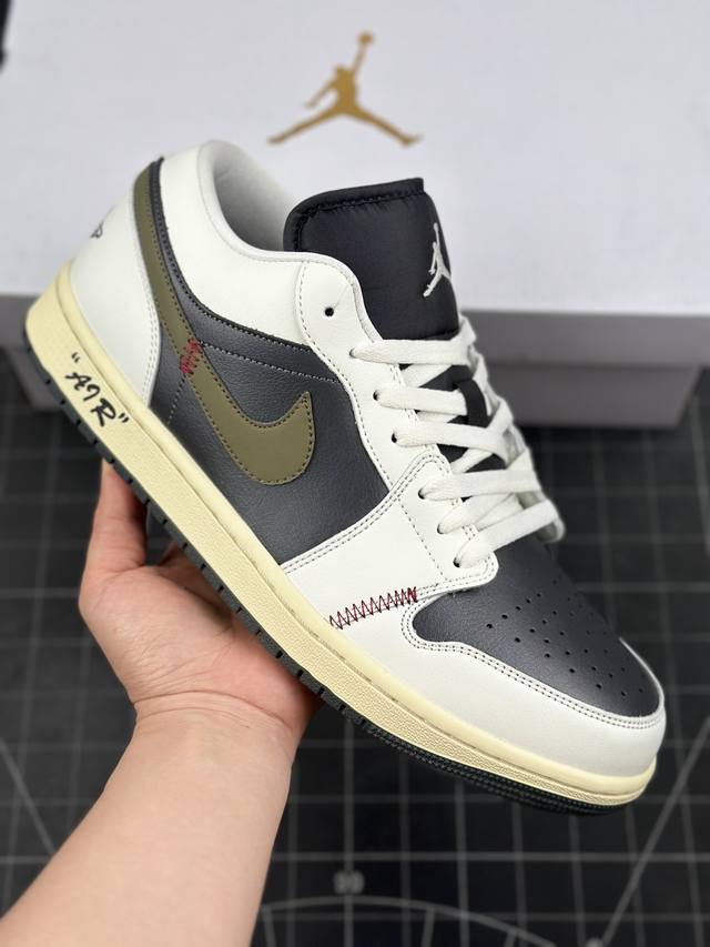 核心私 公司级air Jordan 1 Low Wmns ”Jade Smoke“ 低帮 Aj1 乔丹1代 黑绿 乔丹篮球鞋系列 整体以黑色、灰色、墨绿色三个色