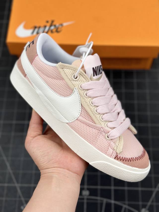 核心私 公司级nk Blazer Low‘77 Jumbo 经典百搭低帮开拓者休闲运动板鞋 真硫化铝楦制作 原厂布料拼接 独家裁片完美鞋型 台湾进口软感荔枝头层