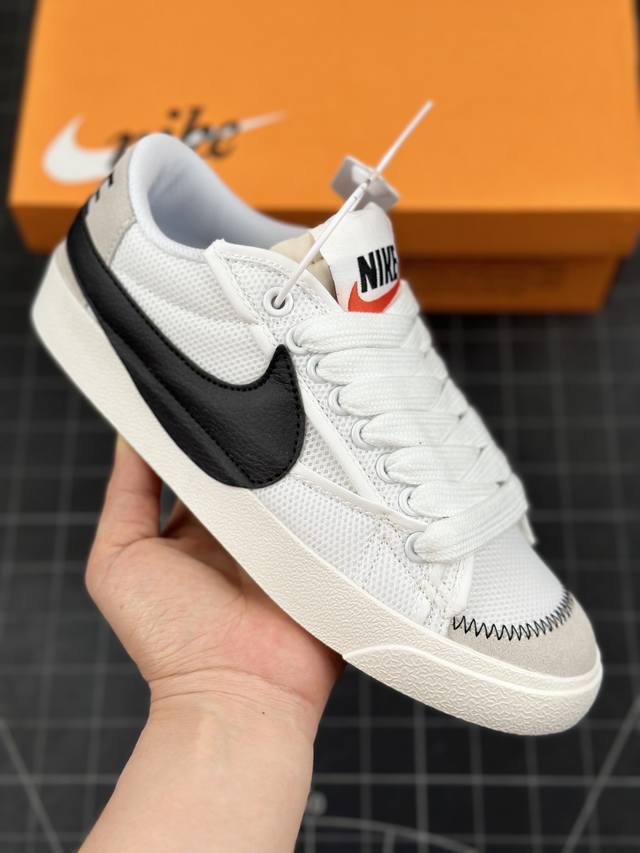 核心私 公司级nk Blazer Low‘77 Jumbo 经典百搭低帮开拓者休闲运动板鞋 真硫化铝楦制作 原厂布料拼接 独家裁片完美鞋型 台湾进口软感荔枝头层