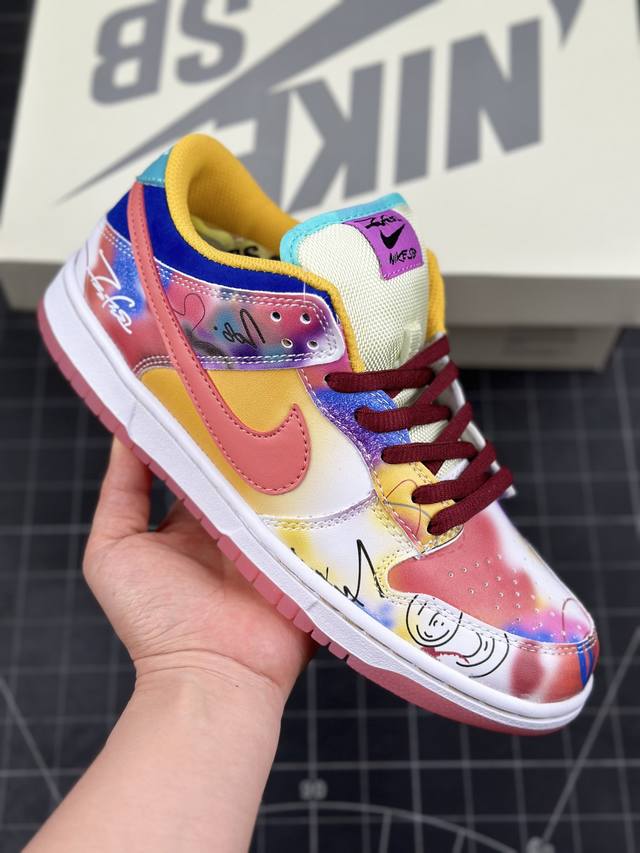 核心私 涂鸦艺术大师futura Laboratories X Nike Sb Dunk Low Pro Bleached Aqua 扣篮系列低帮休闲运动滑板板