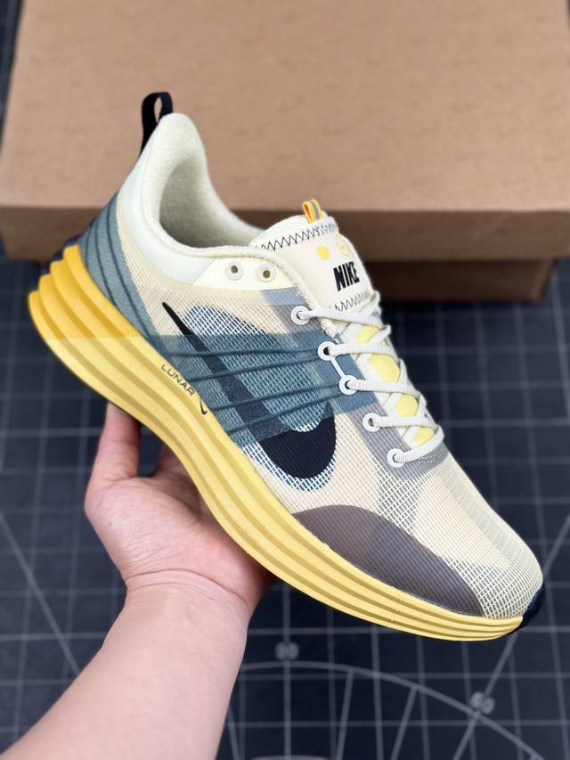 核心私 耐克nike Lunar Roam Alabaster 露娜太空漫步系列轻量透气休闲运动跑步慢跑鞋“养化黄深绿黑” #男女鞋半码制#用轻质网布搭配热熔工