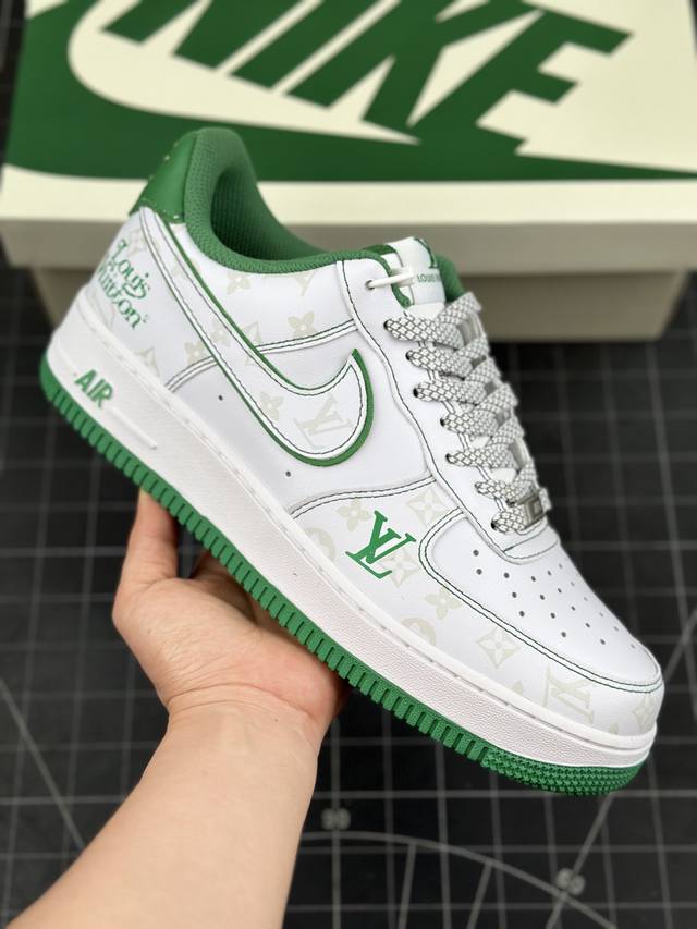 核心私 公司级nike Air Force 1 '07 Low “Lv联名绿--暗夜精灵”空军一号 低帮 运动休闲鞋 折边针车 工艺难度大 原楦头原纸板 原装鞋