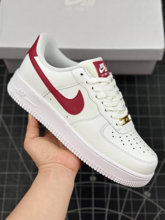 核心私 公司级 Nike Air Force 1 Low ’07 白酒红配色 空军一号低帮休闲板鞋 原厂定制皮料 原楦原纸板 纯正版型 正品nfc感应芯片 高清