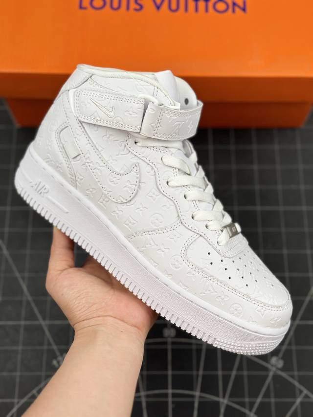 核心私 公司级nike Air Force 1 '07 Low “Lv联名--白马王子”空军一号 中帮 运动休闲鞋 折边针车 工艺难度大 原楦头原纸板 原装鞋盒