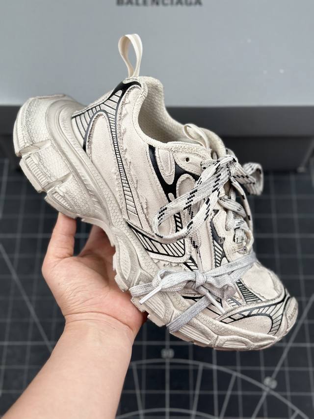 核心私 Xa版 法国高端奢侈品牌-巴黎世家balenciaga 3Xl Sneakers 3+系列低帮复古阔型底姥爹风潮流百搭休闲慢跑鞋 男女鞋配件防尘袋及附送