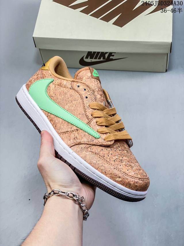 福利 公司级耐克nike Air Jordan 1 Low Og Sp”Khaki Green”Aj1乔丹一代经典低帮文化百搭休闲运动篮球鞋“Ts联名浅卡其木棕