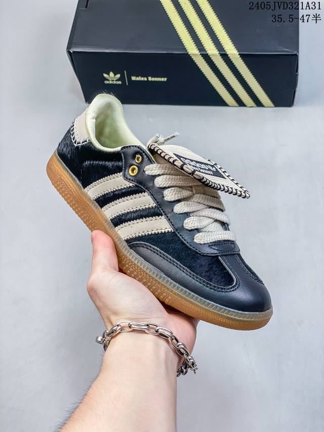 公司级adidas Originals Samba Og”Cow“桑巴舞系列绅士德训足球风百搭低帮休闲运动板鞋“联名米白黑棕奶牛”Id6024 尺码：35.5-