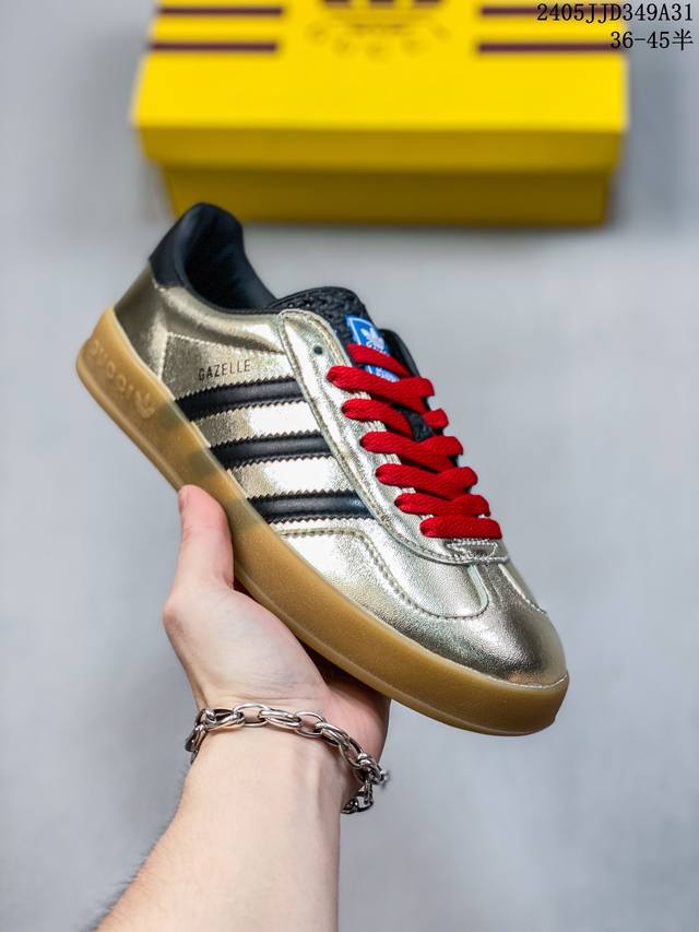 公司级阿迪达斯三叶草adidas Originals Samba Vegan Og”Spd“桑巴舞系列绅士德训足球风百搭低帮休闲运动板鞋“银雾公主蕾丝边焦糖底”