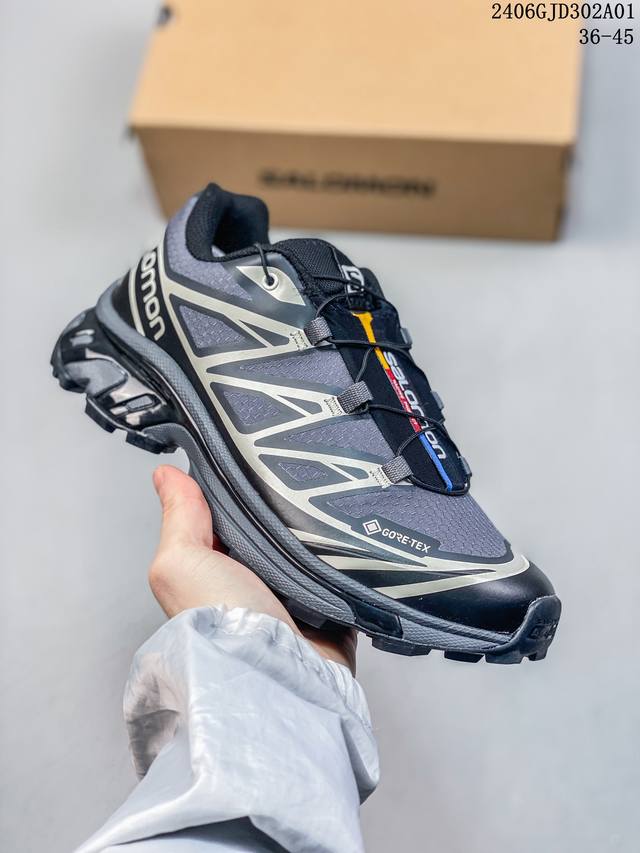 公司级salomon Xa Pro Xt-6 Expanse 萨洛蒙户外越野跑鞋 鞋面采用sensifit贴合技术 全方位贴合包裹脚型 鞋跟部鞋底牵引设计 提供